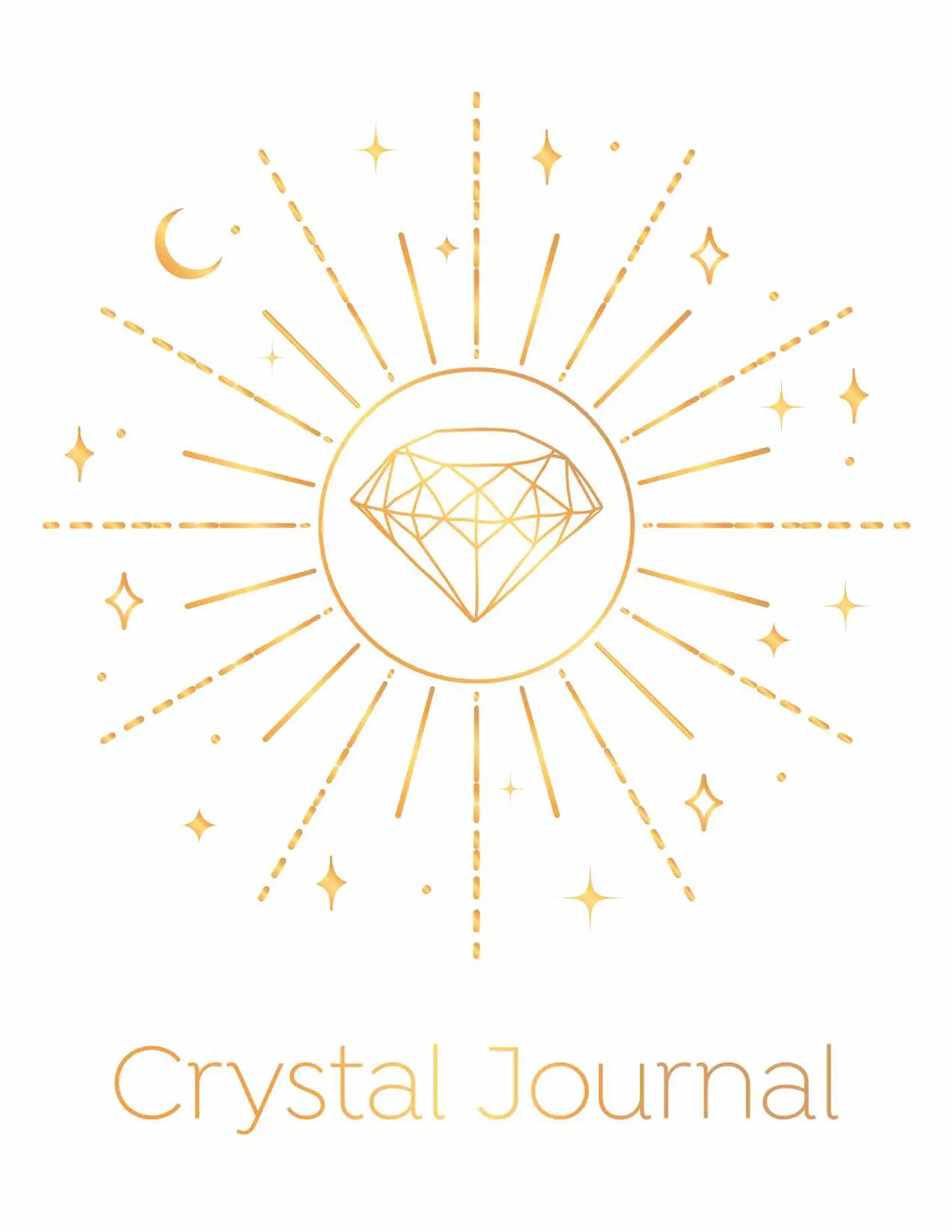 Gold Crystal Journal Cover Printable PDF