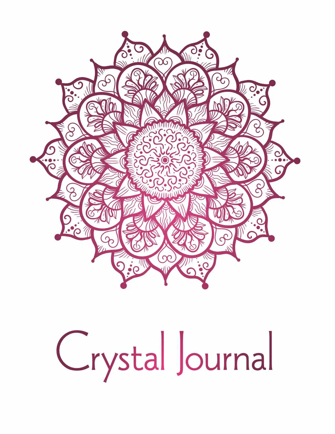 Red Mandala Crystal Journal Cover Printable PDF