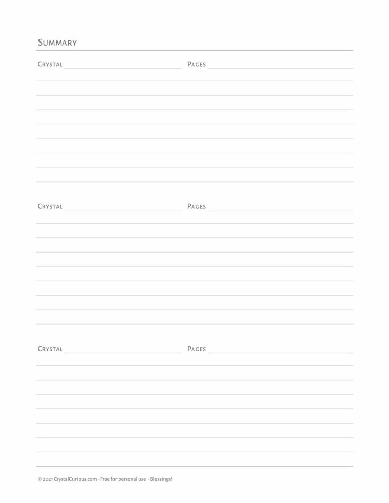 Free Printables for Crystal Journal, Book of Shadows Pages | Crystal ...