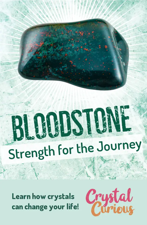 Bloodstone Meaning & Healing Properties. Bloodstone is a purifying stone that brings out the best of us–nobility, altruism, strength, and resilience. Learn  crystal healing for beginners & all the gemstones properties at CrystalCurious.com. Find your energy muse & crystal companion for healing & positive energy. #crystalhealing #crystals #gemstones #energymedicine #energyhealing #newage #crystalcurious